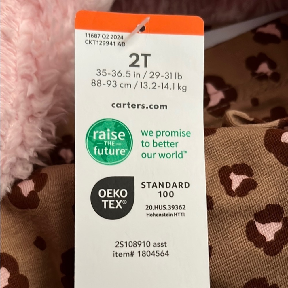 Carter's Pink Fuzzy Toddler Hoodie - Picture 3 of 7